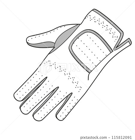 golf glove black and white outline vector illustration 115812091
