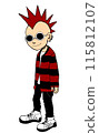 Mohawk man wearing sunglasses 115812107