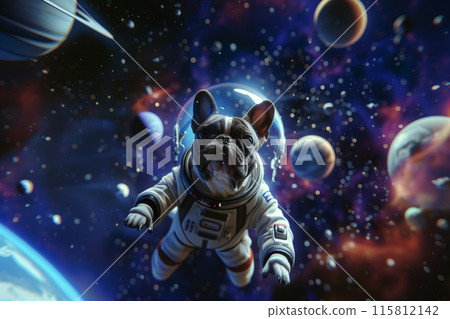 法國鬥牛犬享受太空行走 115812142