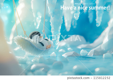 Penguin sleeping in a hammock (with text) 115812232