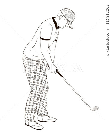 golf player  male character with club 115812262