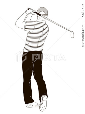golf player male character with club golf player male character with club 115812526