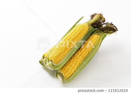 Corn with hair on a white background 115812620