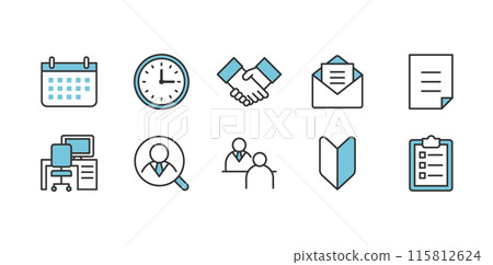 Business illustration set for recruitment, schedules, etc. 115812624