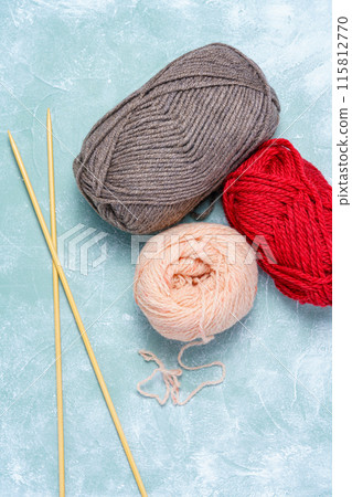 Yarn and knitting stick Yarn and knitting stick 115812770