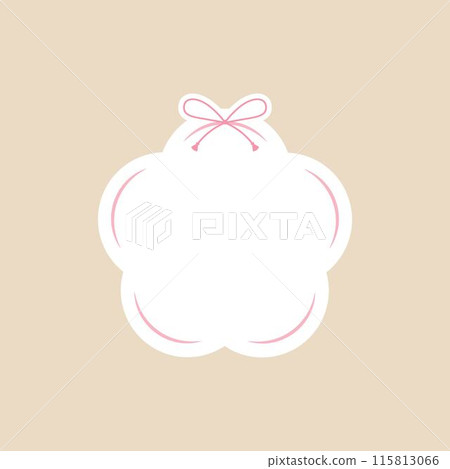 Pink plum-shaped frame_Japanese style_single item 115813066