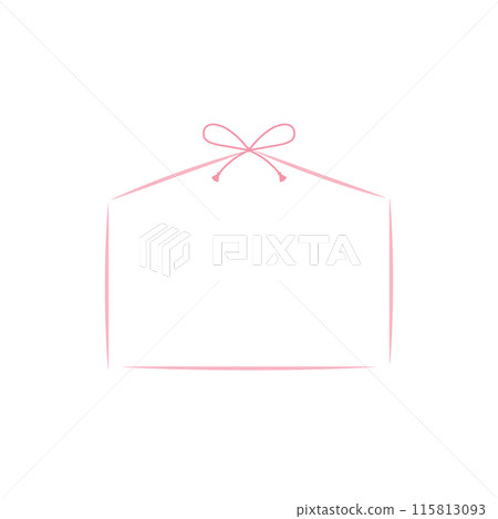 Pink Ema Shaped Line Frame_Japanese Style_Single Item 115813093