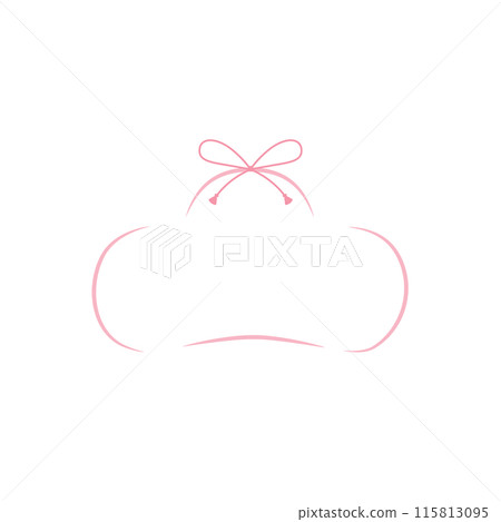 Pink pine-shaped line frame_Japanese style_single item Pink pine-shaped line frame_Japanese style_single item 115813095