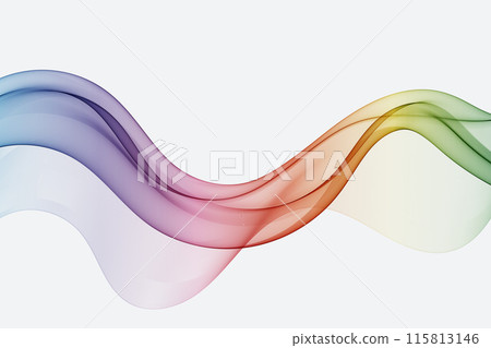 Abstract colorful smooth lines on a white background. Rainbow color wave element. 115813146