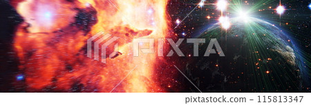 Space background. Collage on space, science . Elements of this image furnished by NASA. Space background. Collage on space, science . Elements of this image furnished by NASA. 115813347