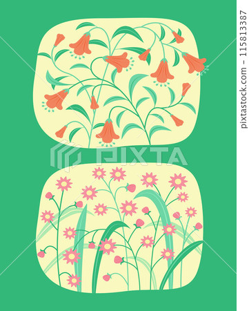 Set of Plant with Grass for Natural Flat Design Illustration Clip Art Set of Plant with Grass for Natural Flat Design Illustration Clip Art 115813387
