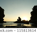 Sunset over the rocks 115813614