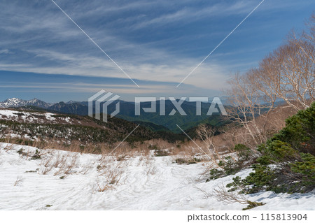 Mt. Norikura during the remaining snow season Mt. Norikura during the remaining snow season 115813904
