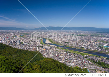 Gifu city as seen from the observation deck of the Gifu Kinkazan Ropeway 115814211