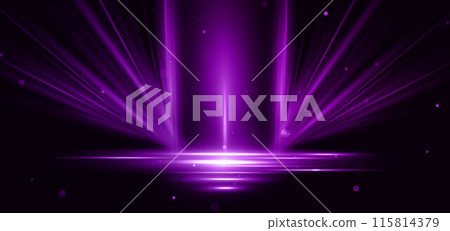 Abstract glowing purple diagonal lighting lines on dark  background with lighting effect and sparkle with copy space for text. 115814379