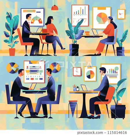 businessmen working in the office businessmen working in the office 115814616