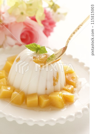 Mango and coconut agar jelly 115815003