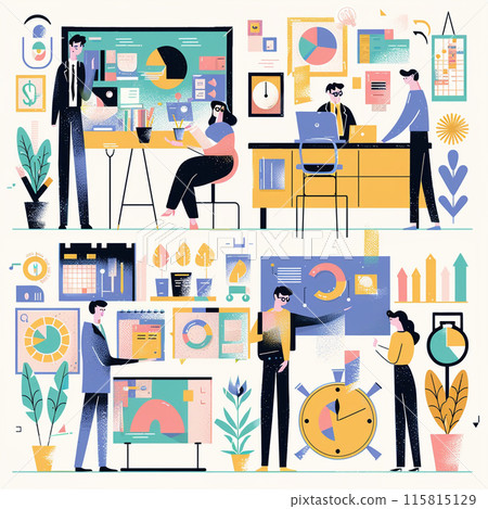 Illustration of a man working in the office 115815129