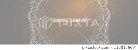 Digital AI mesh in abstract network Digital AI mesh in abstract network 115815607