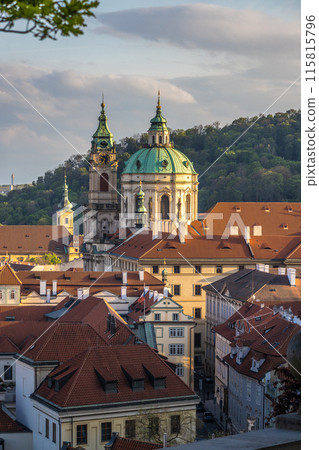 Cityscape view of Lesser Town with Church of Saint Nicholas 115815796
