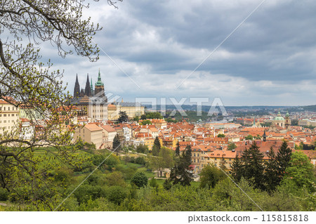 Cityscape view of Prague Castle above Lesser Town, Prague. Cityscape view of Prague Castle above Lesser Town, Prague. 115815818