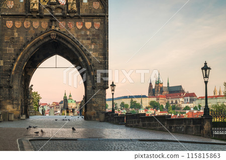 Old Town Bridge Tower at the beginning of the Charles Bridge in Prague. Old Town Bridge Tower at the beginning of the Charles Bridge in Prague. 115815863
