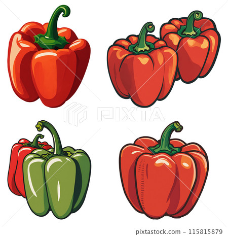 Paprika illustration set 115815879