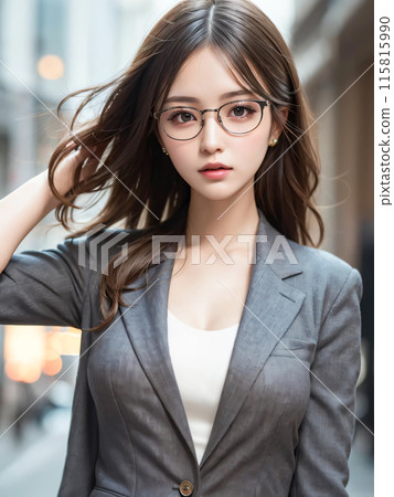 Office lady wearing glasses Business woman 115815990