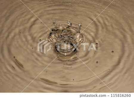 The crown and the diadem formed from drops falling on the surface of the water 115816260