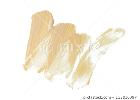 Liquid foundation texture and color swatches drawn with makeup brushes 115816397