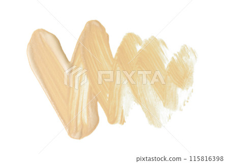 Zigzag brushed texture and color swatches of liquid foundation 115816398