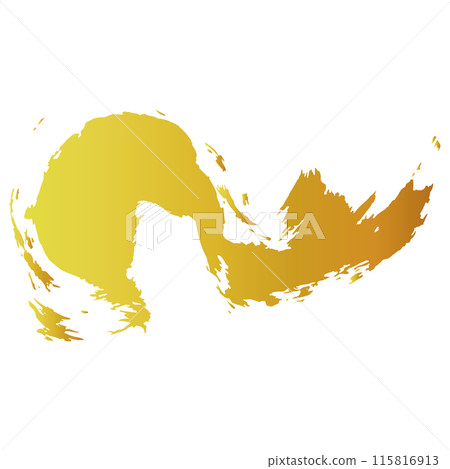Japanese-style material: Illustration of gold lines drawn with a brush, vector Japanese-style material: Illustration of gold lines drawn with a brush, vector 115816913
