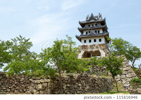The main citadel of Sumoto Castle ruins on Awaji Island 115816946