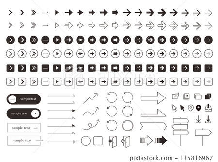 Various arrow icon set assortment 115816967