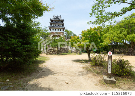 The main citadel of Sumoto Castle ruins on Awaji Island 115816973