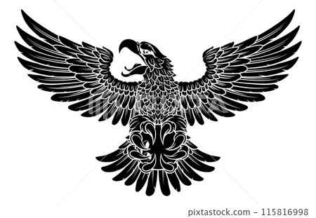 Bald Eagle Hawk Flying Bowling Ball Claw Mascot Bald Eagle Hawk Flying Bowling Ball Claw Mascot 115816998