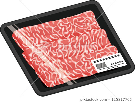 Sliced beef illustration 115817765