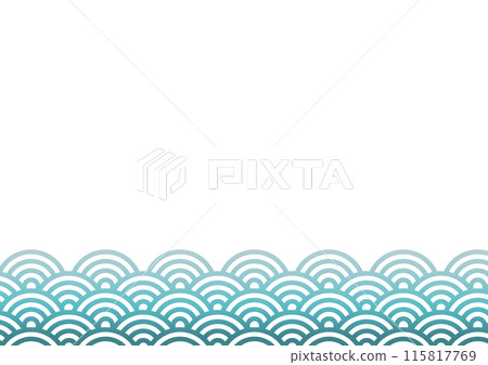 Wave background with green and light blue gradation 115817769