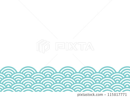 青海波浪背景與波浪綠色淺藍色 115817771