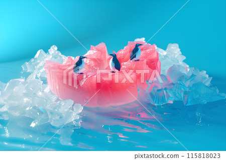 冰山上的企鵝和西瓜 冰山上的企鵝和西瓜 115818023