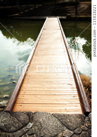 Landscape with a wooden bridge Landscape with a wooden bridge 115818221