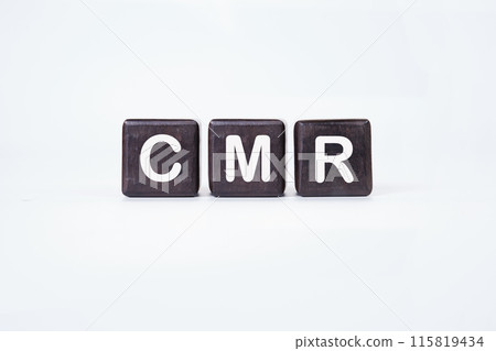 Business acronym, CMR Contract Management Review or Clear Motion Rate. CMR on dark cubes on a light background. Business acronym, CMR Contract Management Review or Clear Motion Rate. CMR on dark cubes on a light background. 115819434