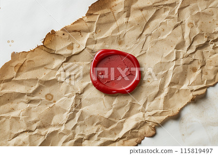 Wax Seal on Piece of Paper 115819497