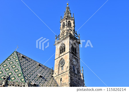 Vividly patterned roofs and steeples Vividly patterned roofs and steeples 115820214
