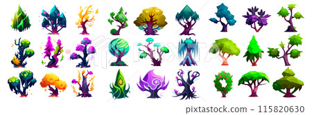 set vector illustration of magic ui tree isolate on white background 115820630