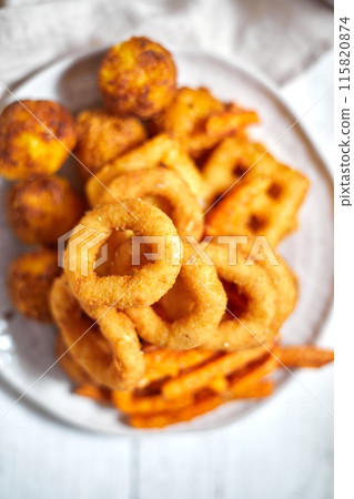Fast food products fried Fast food products fried 115820874