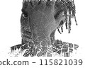 A black and white paintography portrait closeup of a young man 115821039