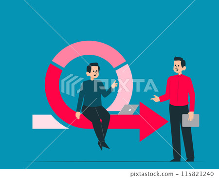 Project management work cycle. Agile development methodology Vector illustration Project management work cycle. Agile development methodology Vector illustration 115821240