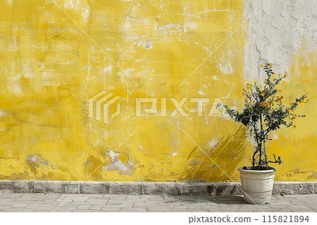 Abstract yellow weathered wall painted background Abstract yellow weathered wall painted background 115821894
