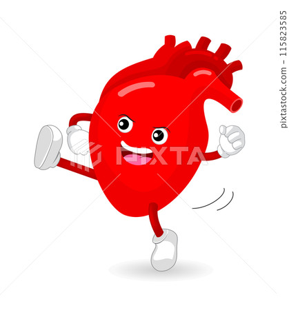 Human heart character kicking 115823585